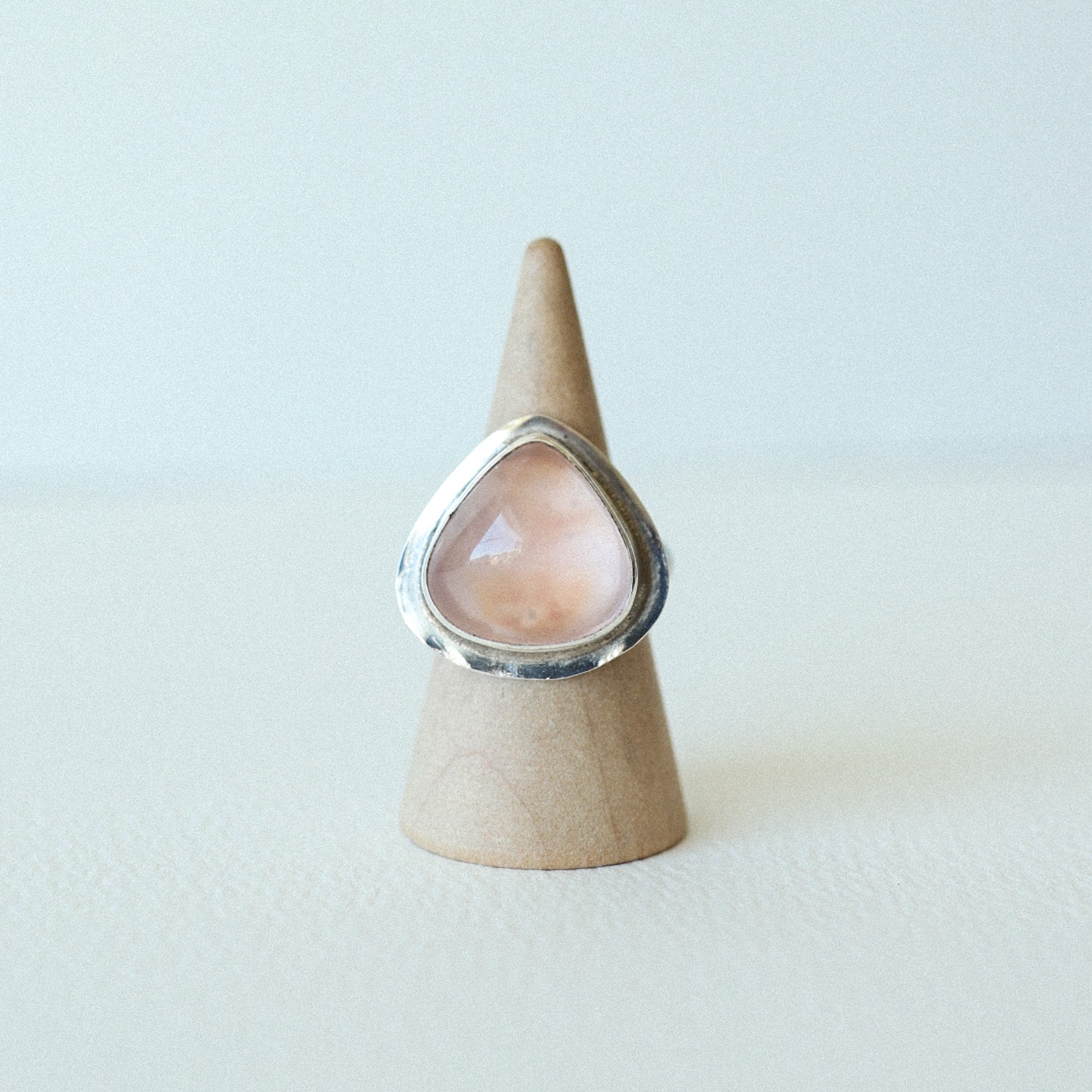(6.5) Silver Rose Quartz Ring
