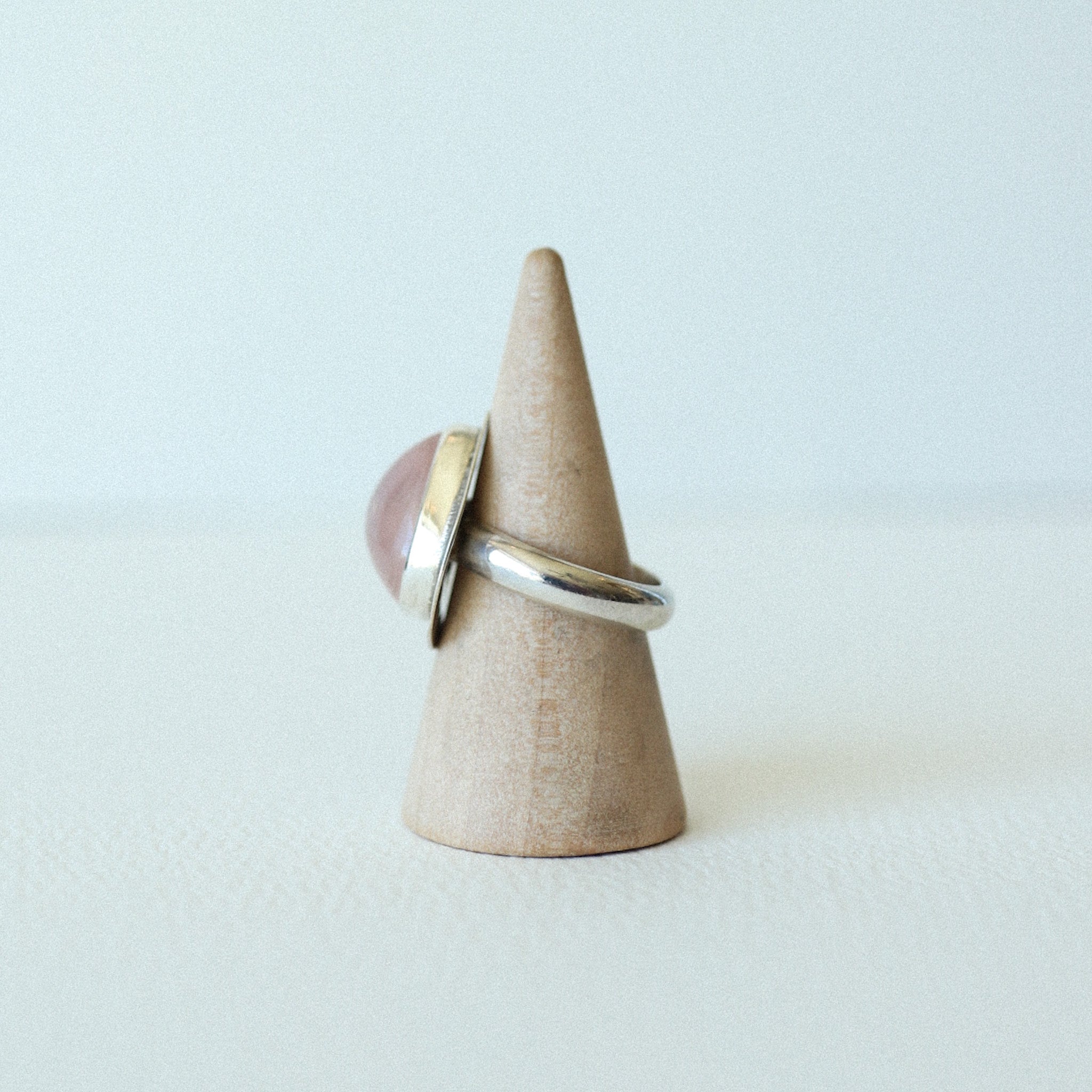 (6.5) Silver Rose Quartz Ring