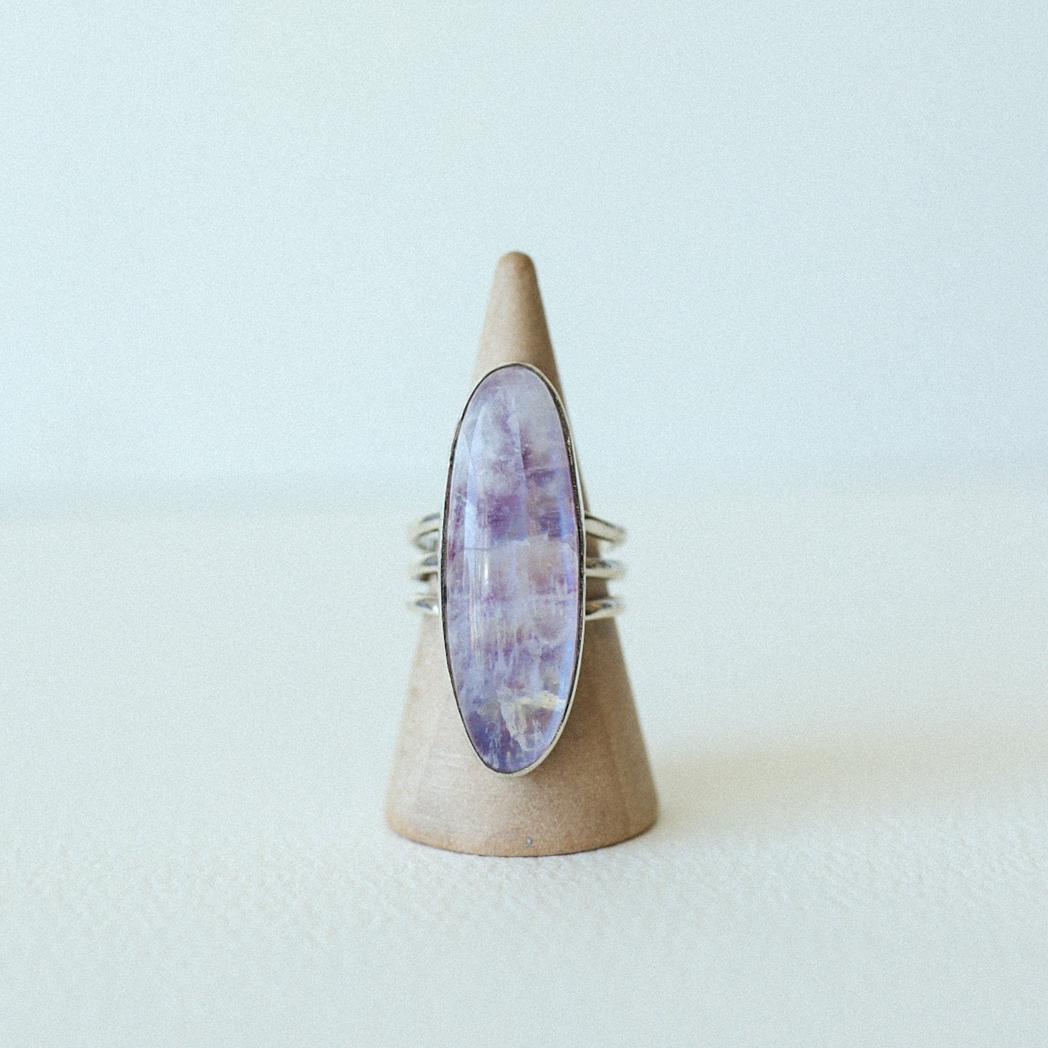 (6.5) Silver Pink Moonstone Ring