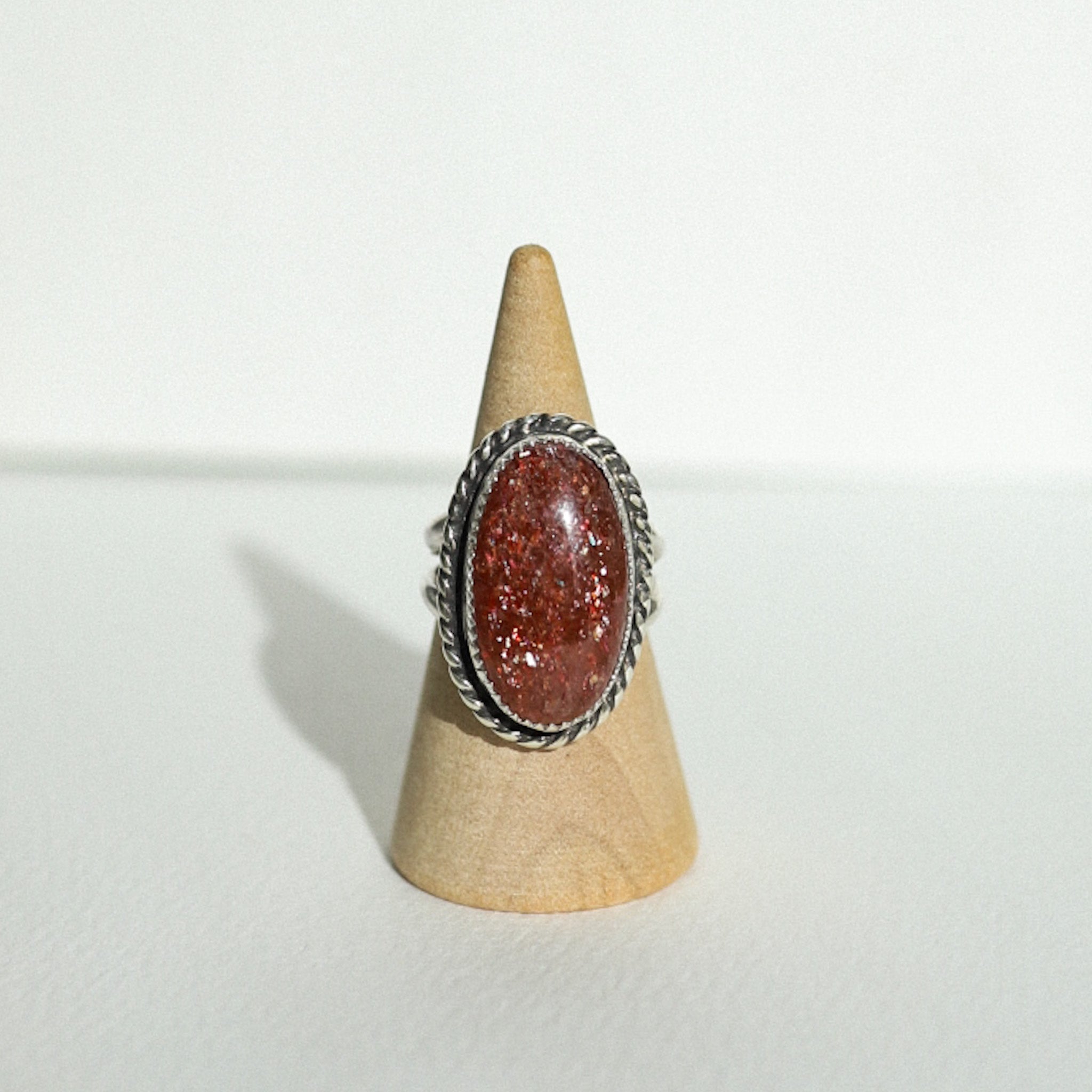 (5.5) Silver Sunstone Ring