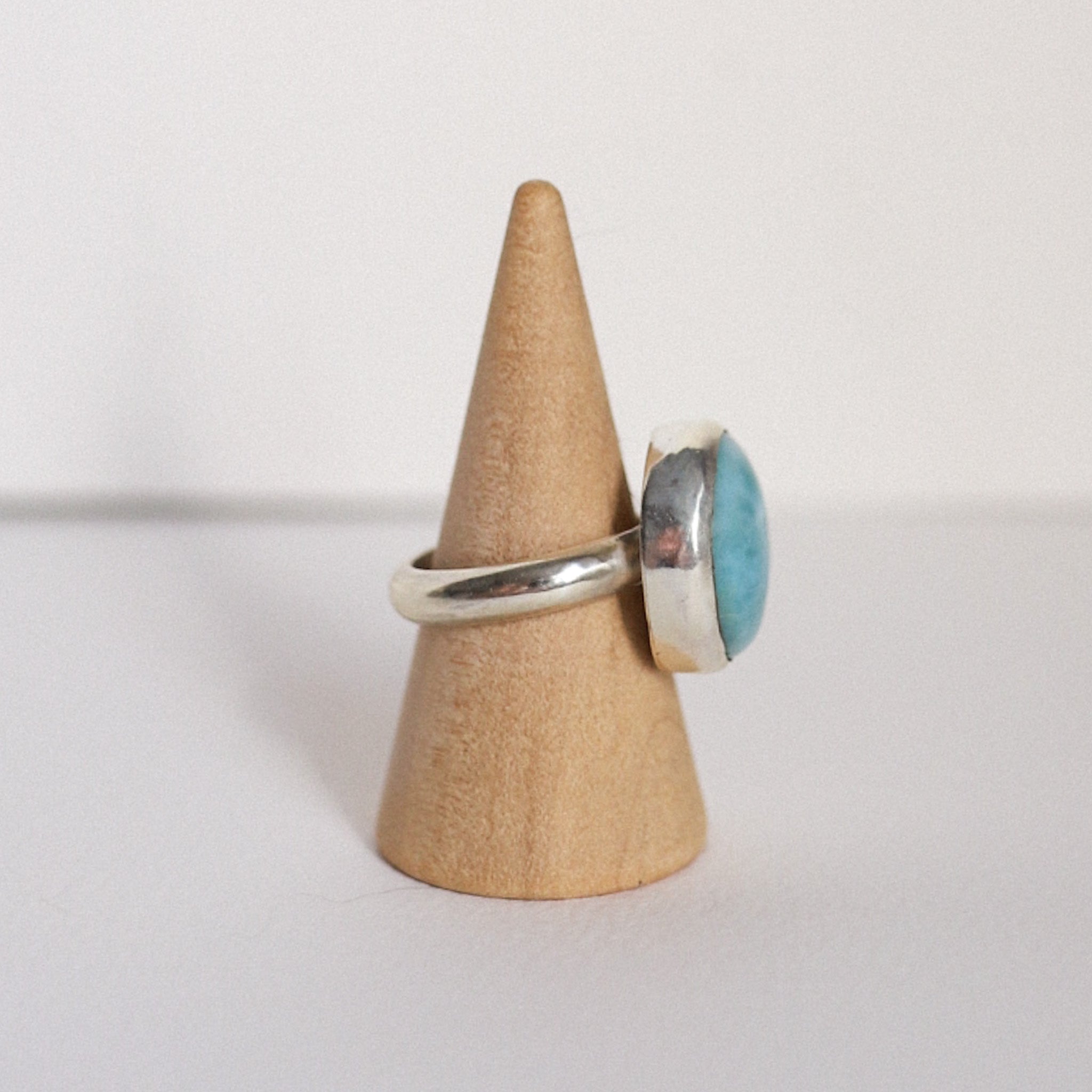 (6.5) Silver Larimar Ring
