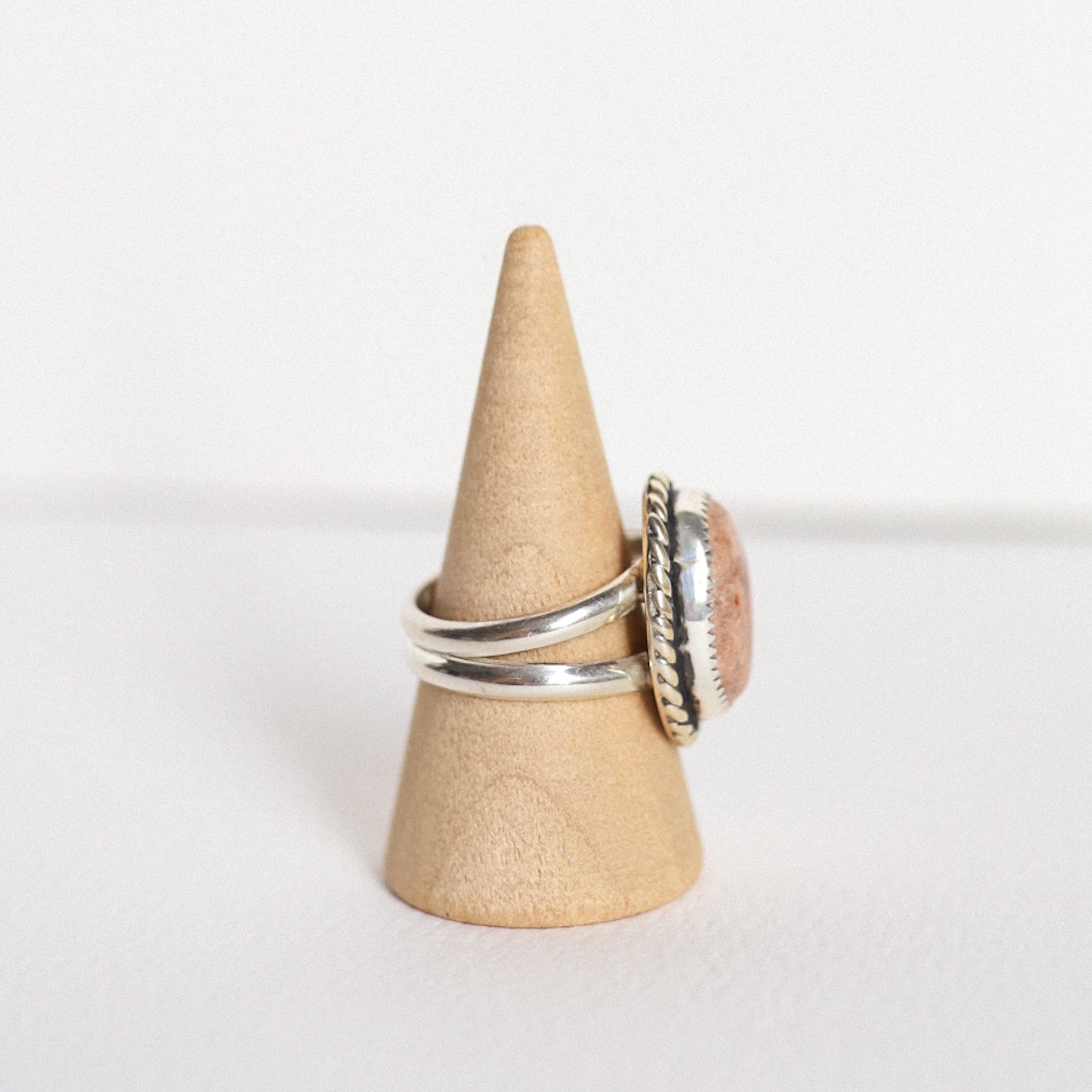 (7.25) Silver Mexican Opal Ring