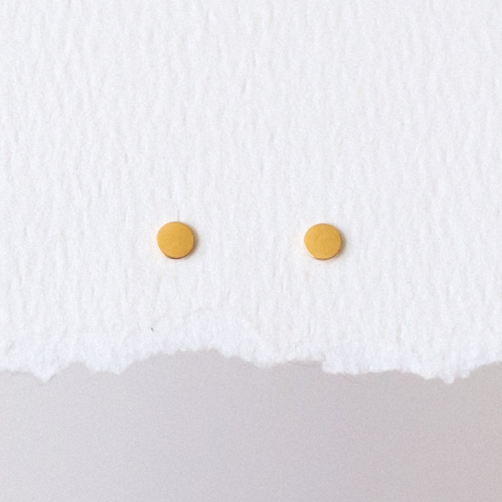 Disc Threadless Stud Earring - Silver or Gold
