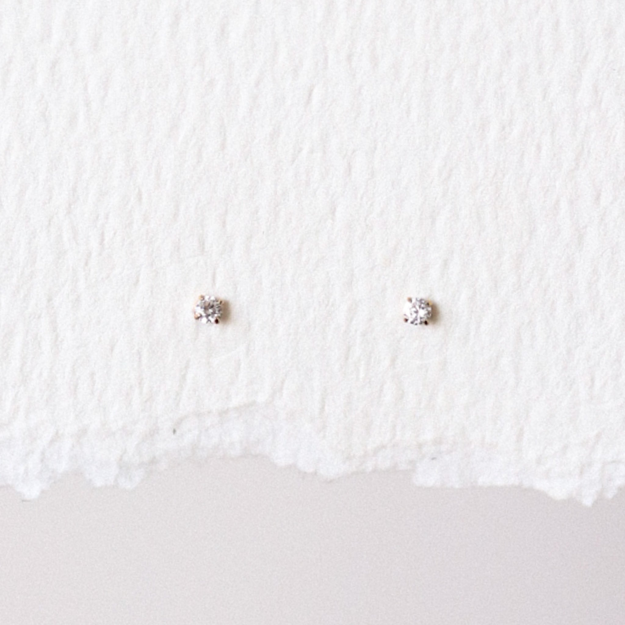 Threadless Flat Back Earring - 2mm CZ Stud Earring (small)