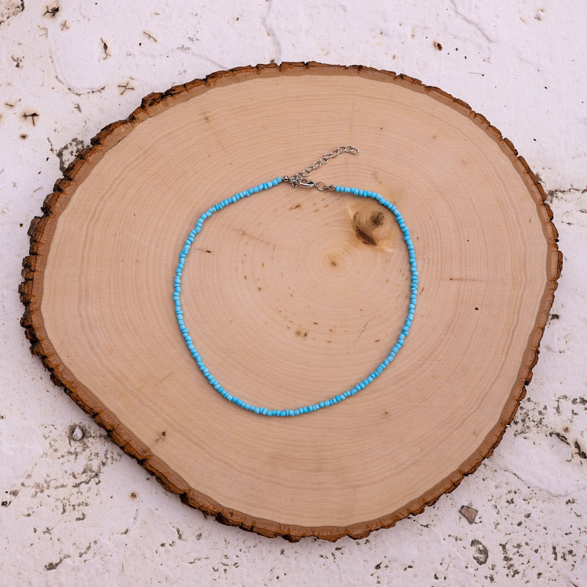 Light Blue Beaded Choker