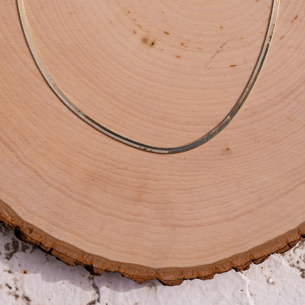 
            
                Load image into Gallery viewer, 3mm Herringbone Gold Filled Necklace
            
        