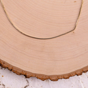 
            
                Load image into Gallery viewer, 1.2 mm Box Chain Gold Filled Necklace
            
        