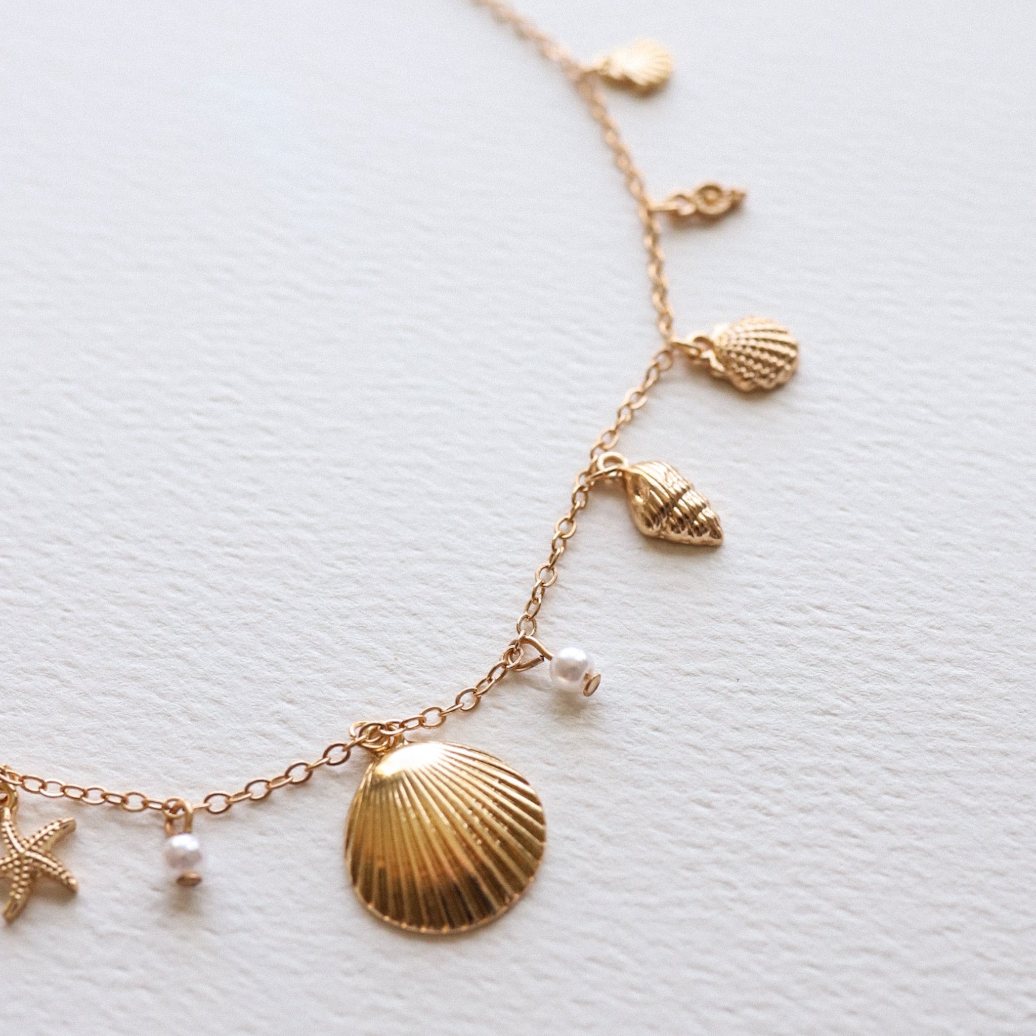 Gold Sea Life Charm Necklace