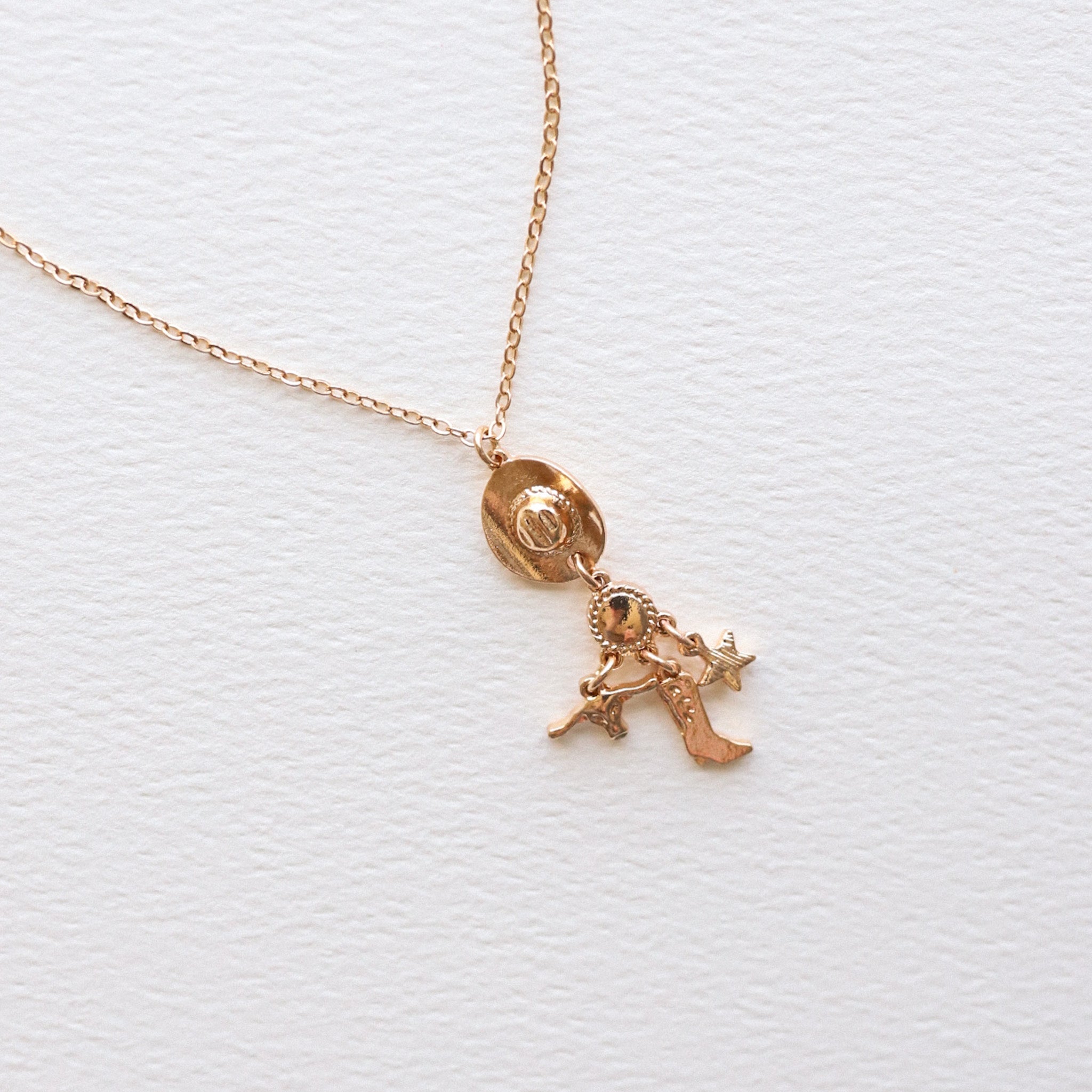Gold Cowgirl Charm Necklace