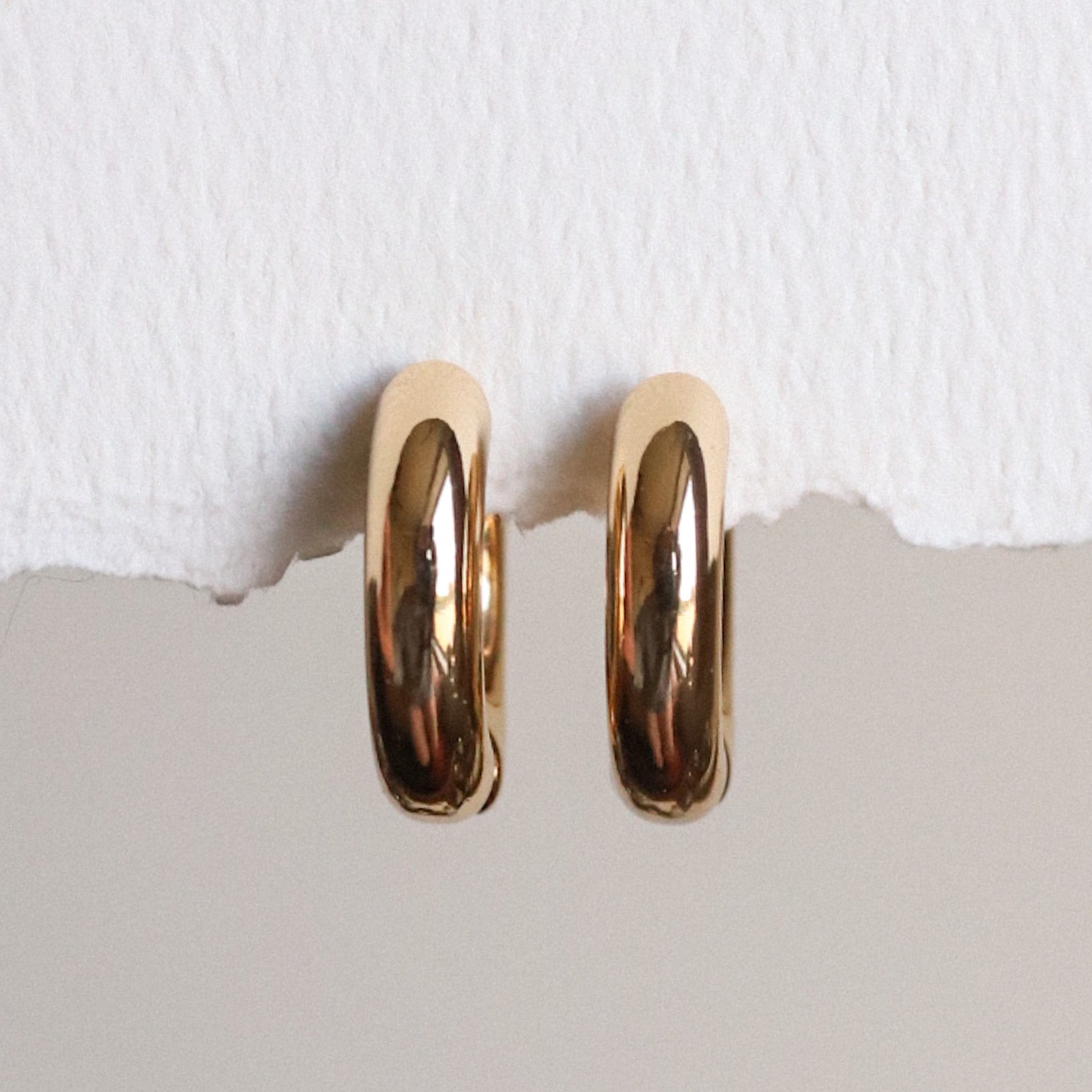 Gold Chunky Huggie Hoop Earrings
