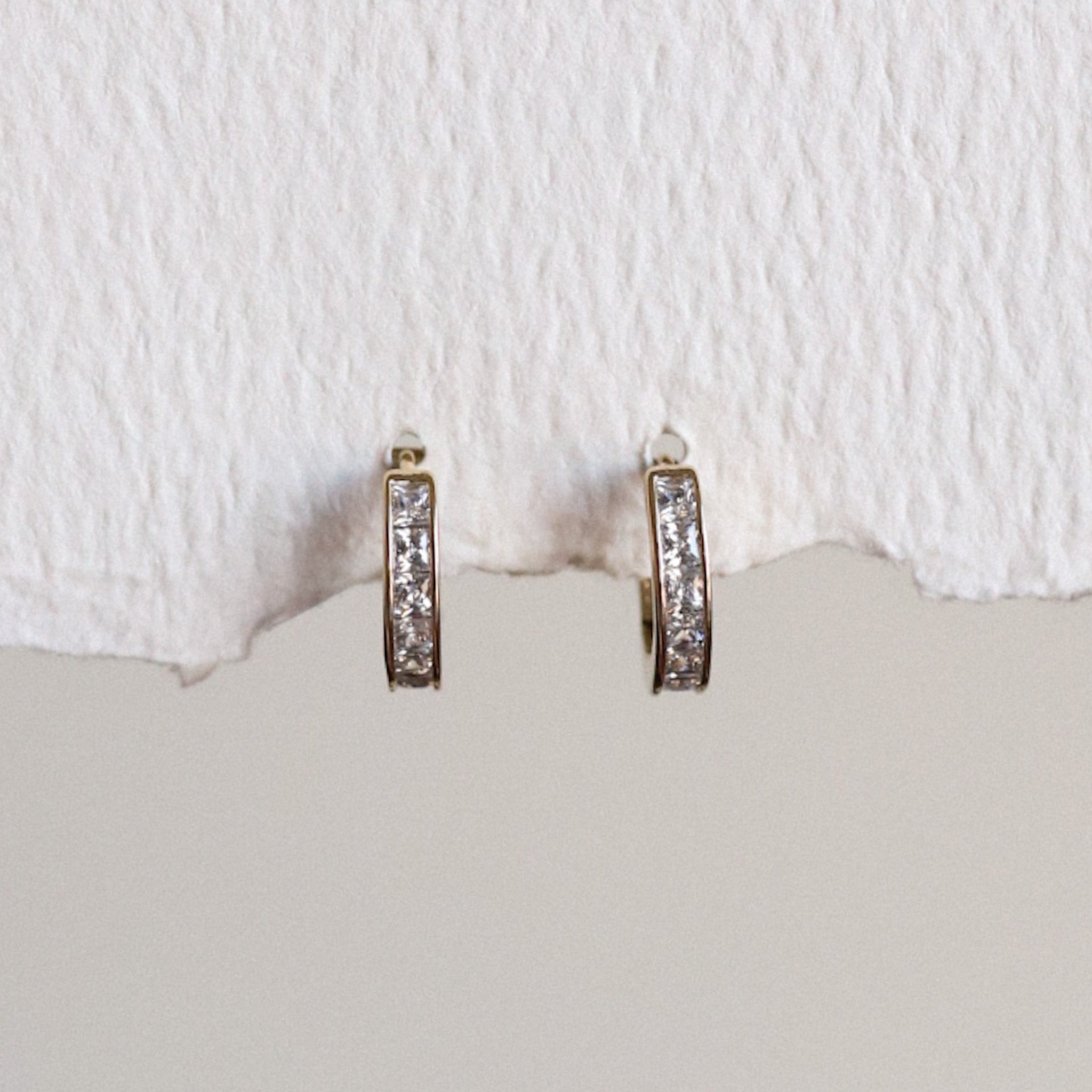 Rhinestone Huggie Hoop Earrings