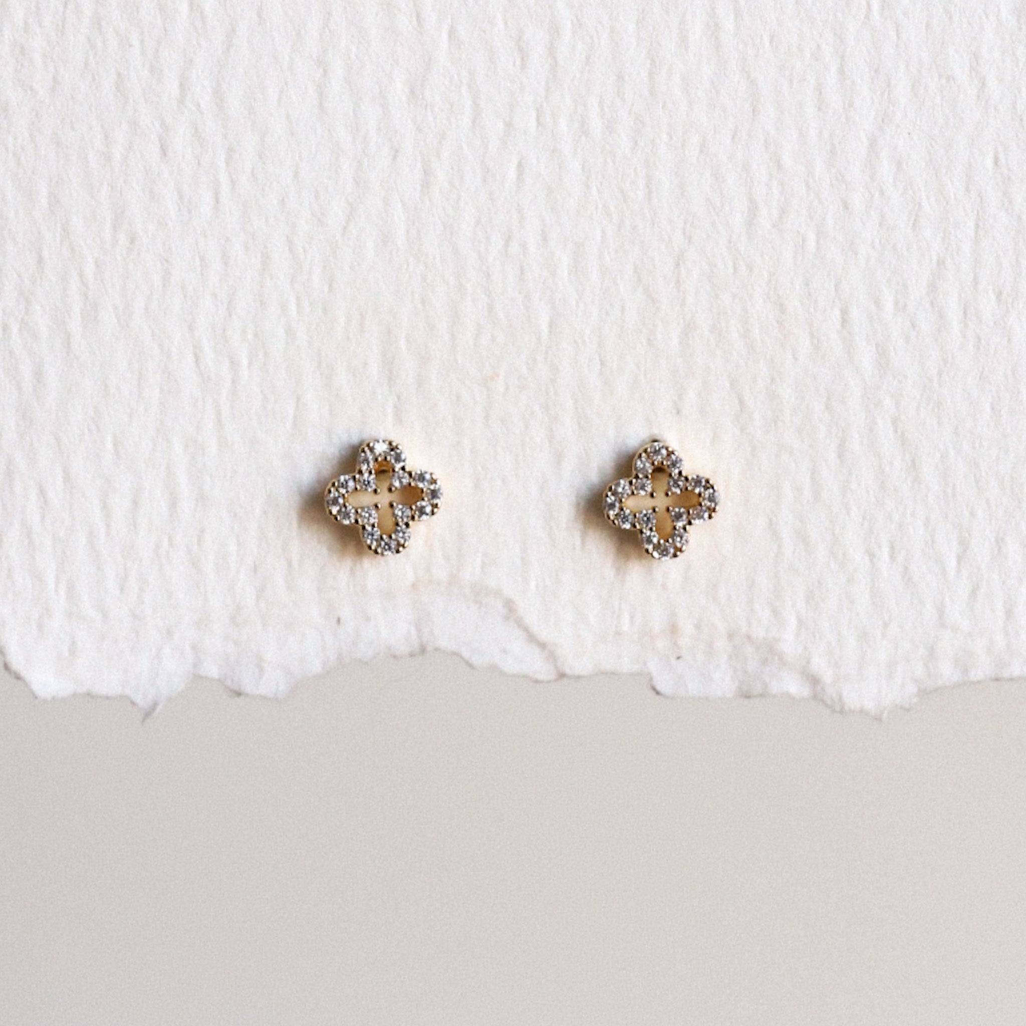 Silver Clover Stud Earrings