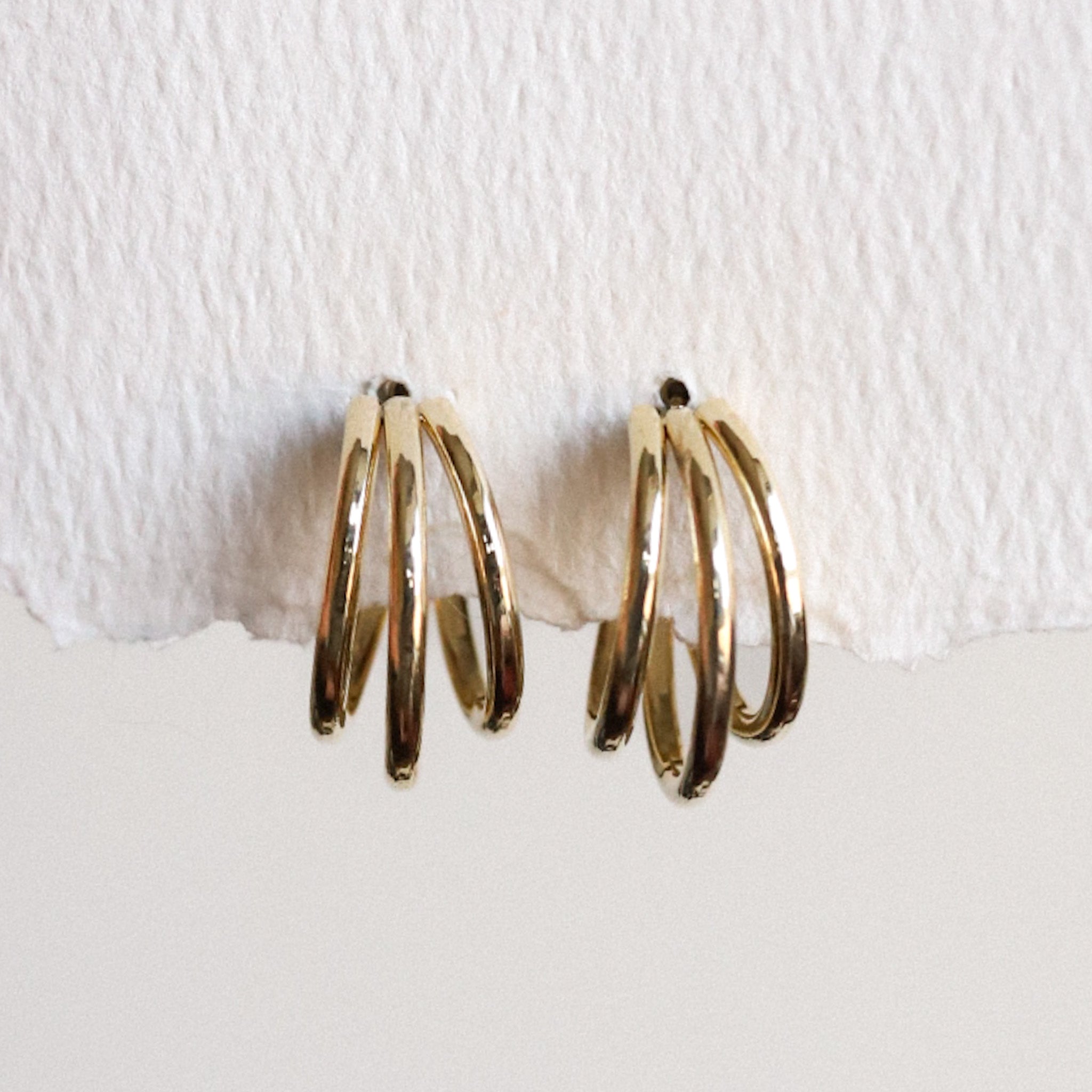 Gold Plated 3 Hoop Earrings