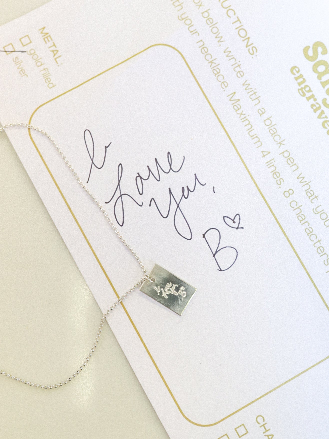 Custom Engraved Necklace In Person Appointment