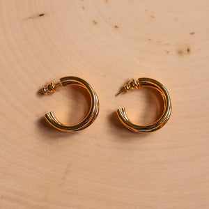 Gold Plated 3 Hoop Earrings