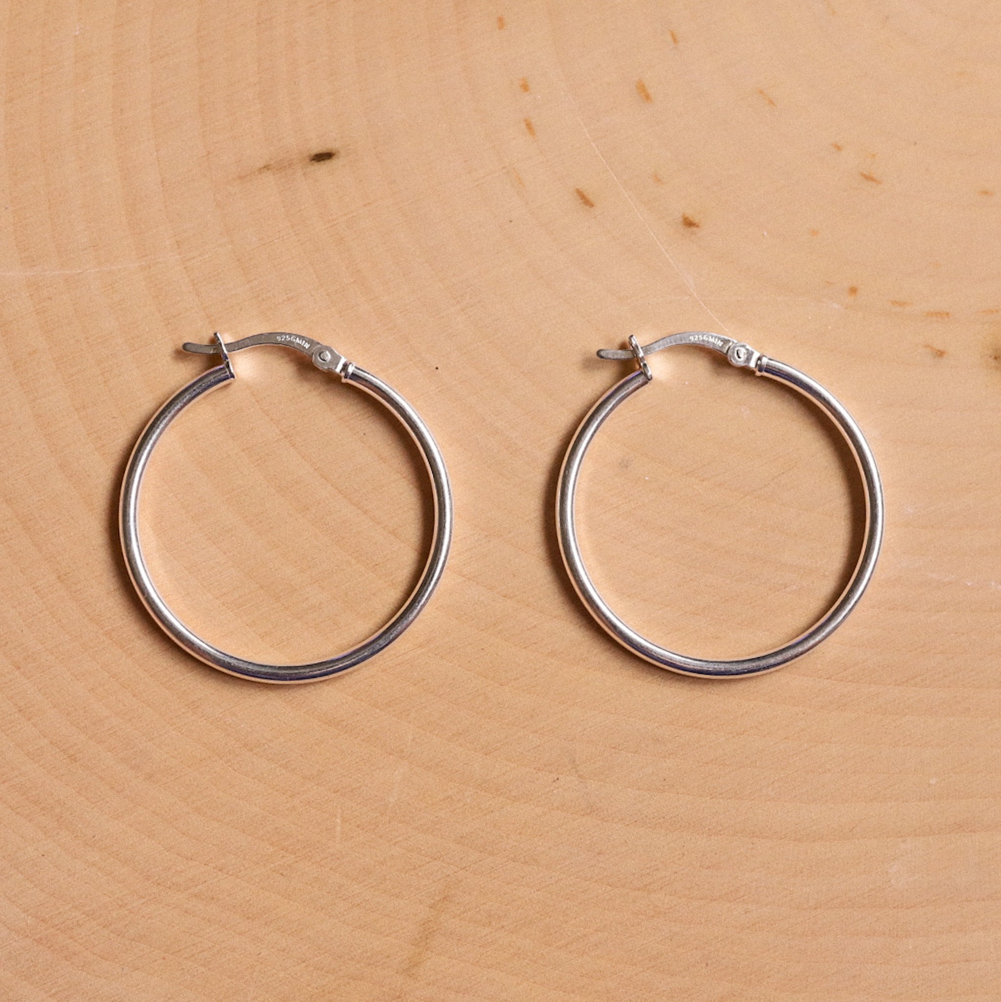 30mm Sterling Silver Hoops