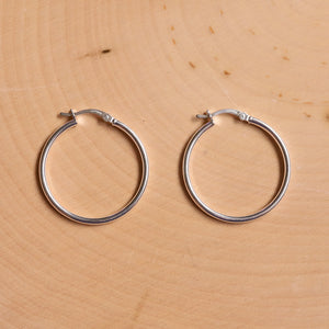 
            
                Load image into Gallery viewer, 30mm Sterling Silver Hoops
            
        