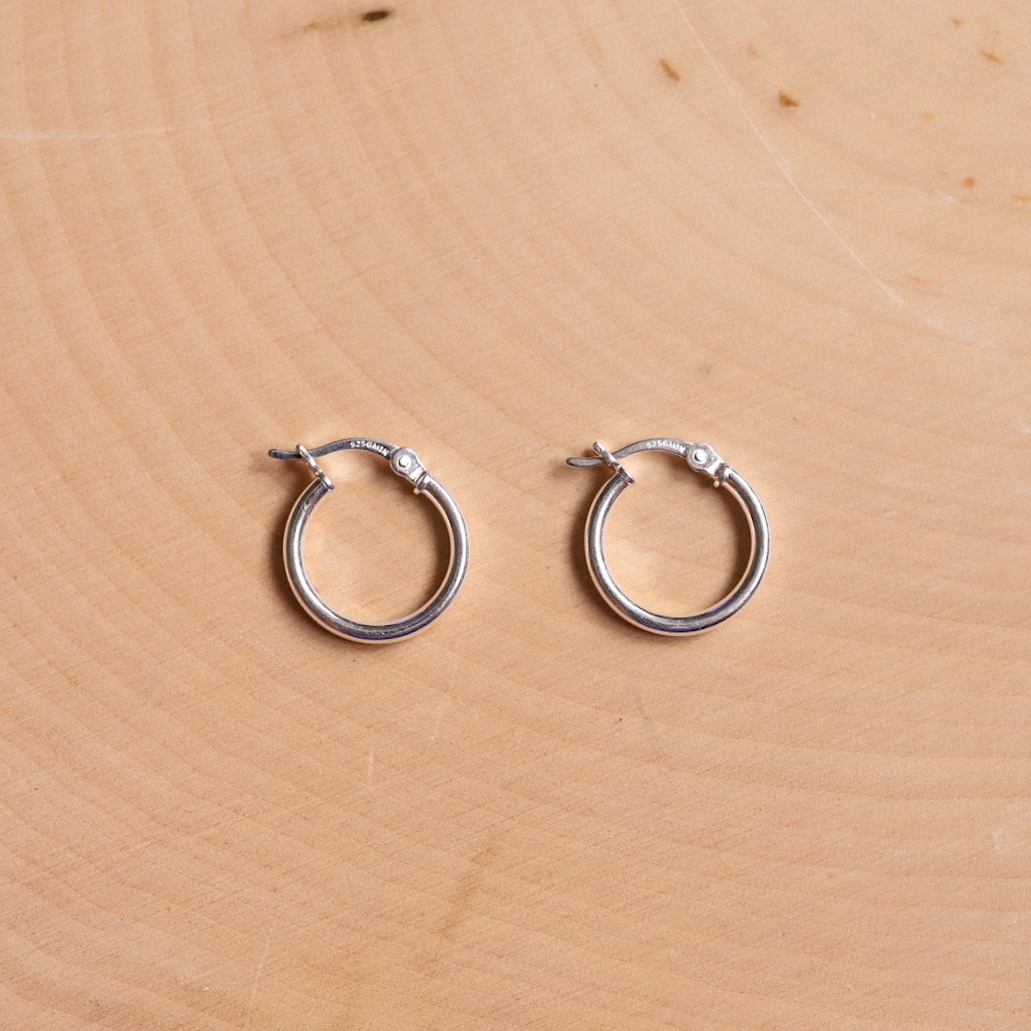 15mm Sterling Silver Hoops