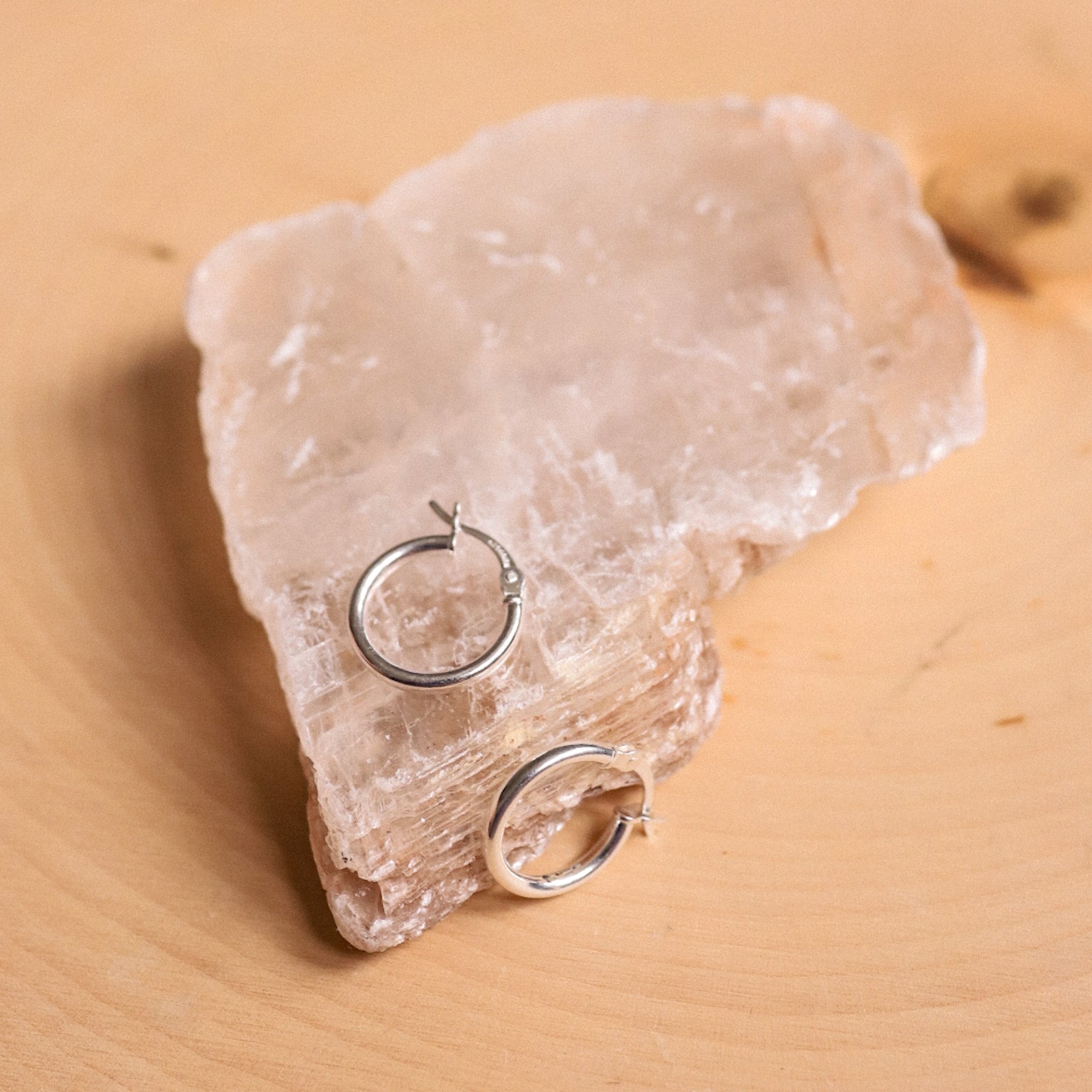 15mm Sterling Silver Hoops