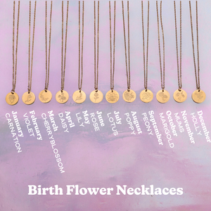 
            
                Load image into Gallery viewer, Birth Flower Gold Necklace
            
        