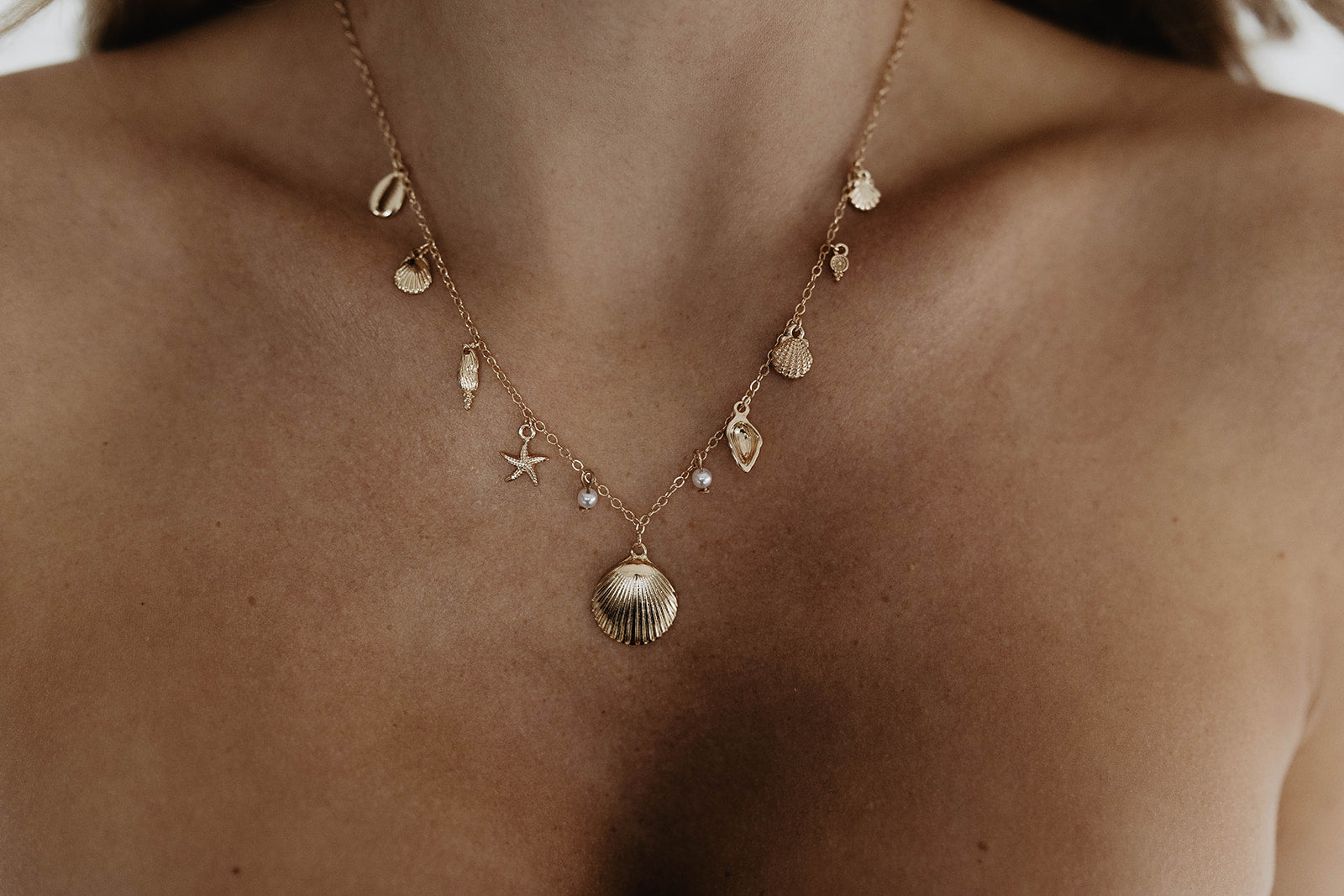 Gold Sea Life Charm Necklace