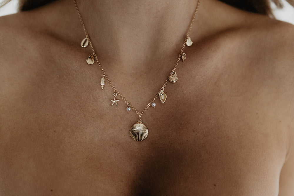 Gold Sea Life Charm Necklace