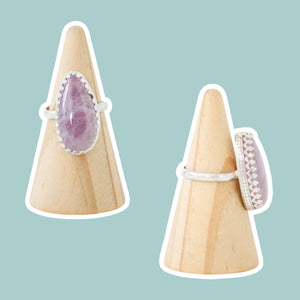 
            
                Load image into Gallery viewer, (7) Silver Kunzite Ring
            
        
