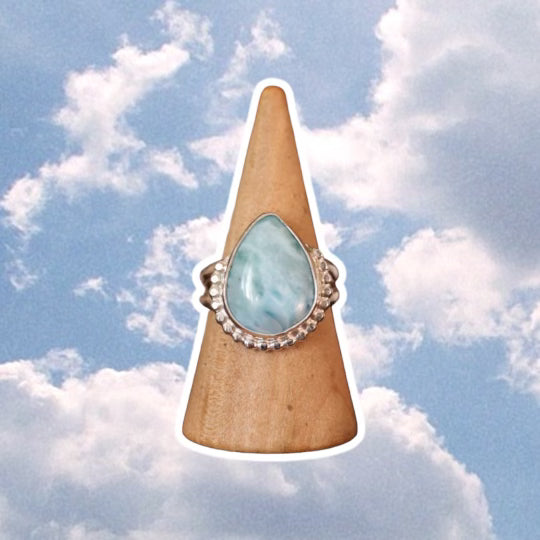 
            
                Load image into Gallery viewer, (7) Silver Larimar Ring
            
        