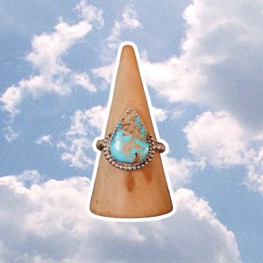 (7.25) Silver Turquoise Ring