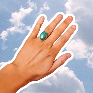 
            
                Load image into Gallery viewer, (6) Silver Malachite Ring
            
        