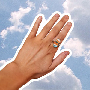 (7) Gold Plated Mojave Turquoise Ring
