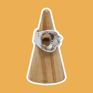 
            
                Load image into Gallery viewer, (7) Citrine Spoon Ring
            
        