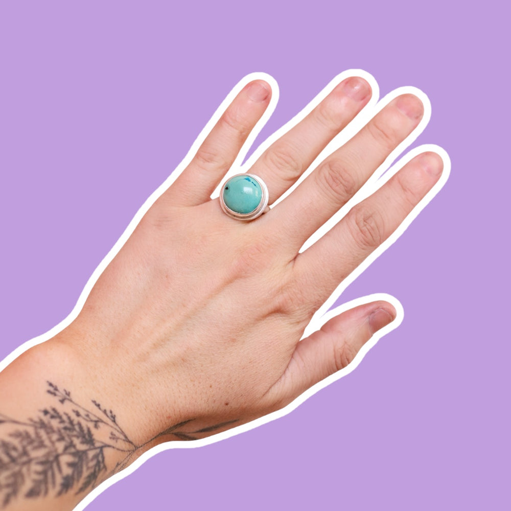 
            
                Load image into Gallery viewer, (7) Silver Turquoise Ring
            
        