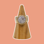 (7.75) Gold Plated Rainbow Moonstone Ring