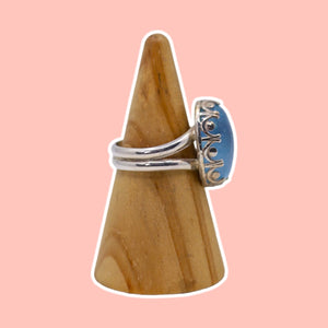(8.25) Silver Aquamarine Ring