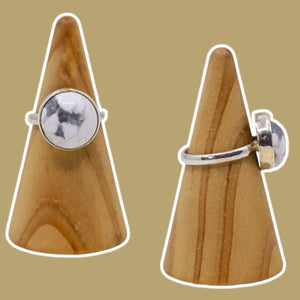 
            
                Load image into Gallery viewer, (7) Silver Howlite Ring
            
        