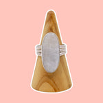 (9.75) Silver Rainbow Moonstone Ring