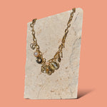 Gold Heart and Pearl Charm Necklace