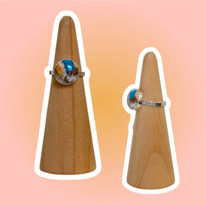 (5.5) Silver Spiny Oyster Turquoise Ring