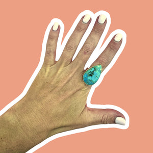 (10.5) Silver Turquoise Ring