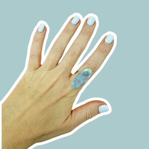 (7.75) Silver Gem Ring
