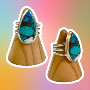 (7.5) Silver Turquoise Ring