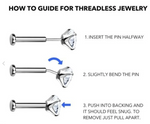 Threadless Flat Back Earring - 2mm CZ Stud Earring (small)