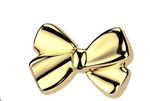 Threadless Flat Back Earring - Gold Bow Stud Earring