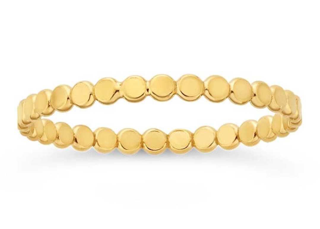 Gold Filled Flat Beaded Stackable Ring