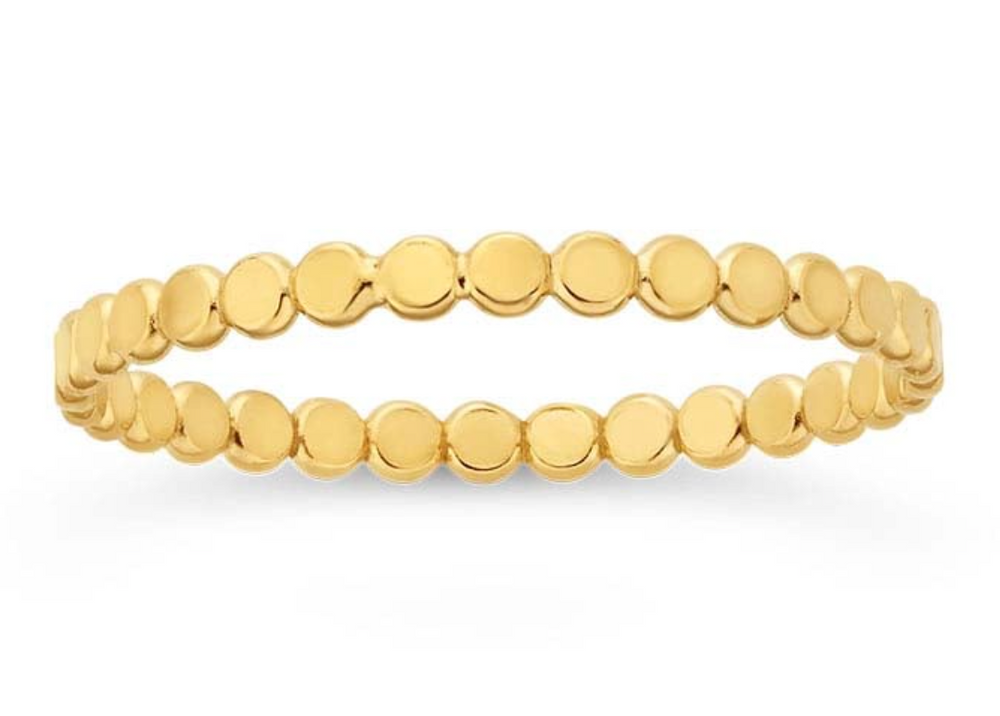 Gold Filled Flat Beaded Stackable Ring