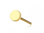 Threadless Flat Back Earring - Gold Flat Round Disc Stud Earring