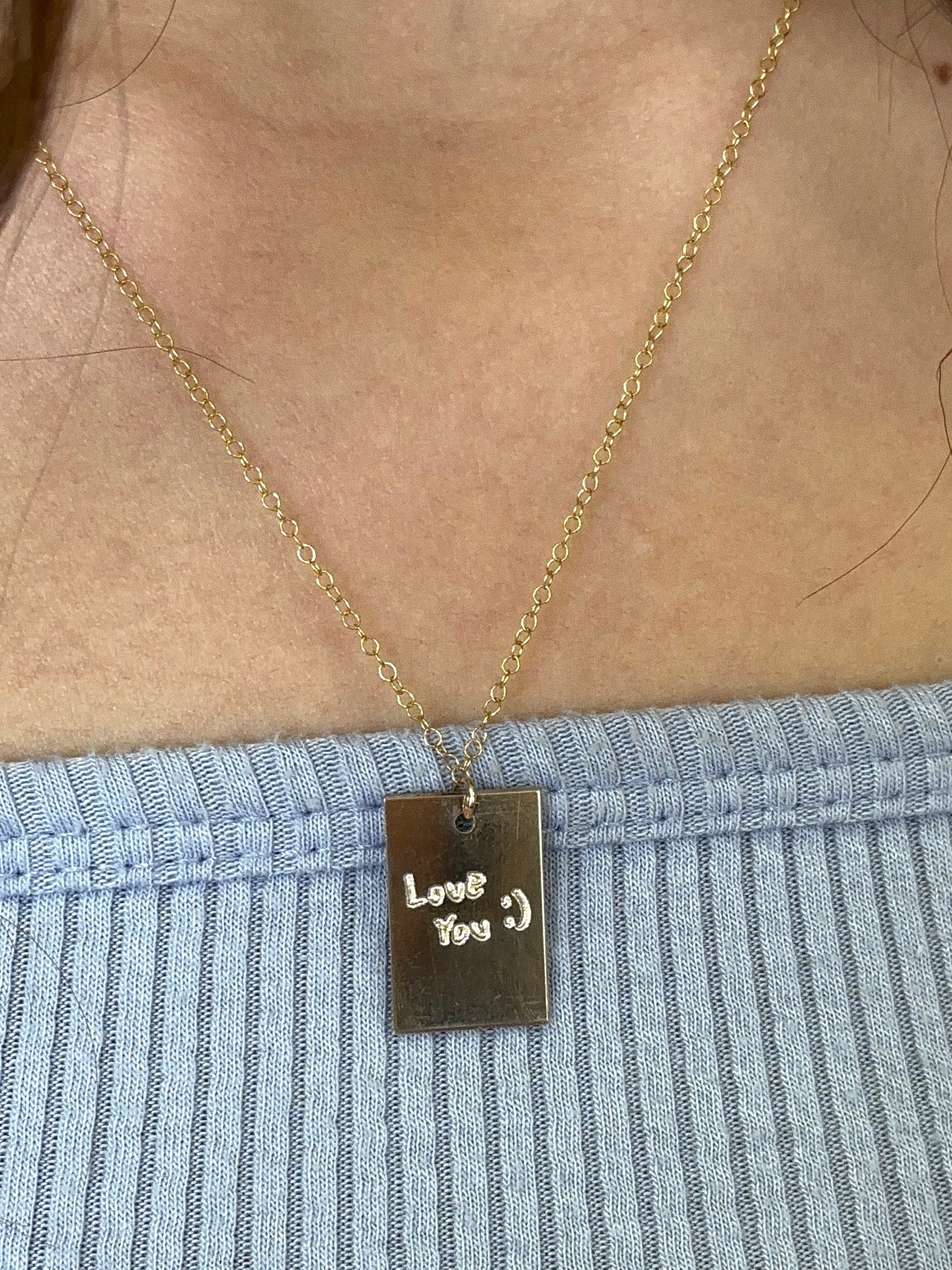 Custom Handwritten Engraved Necklace