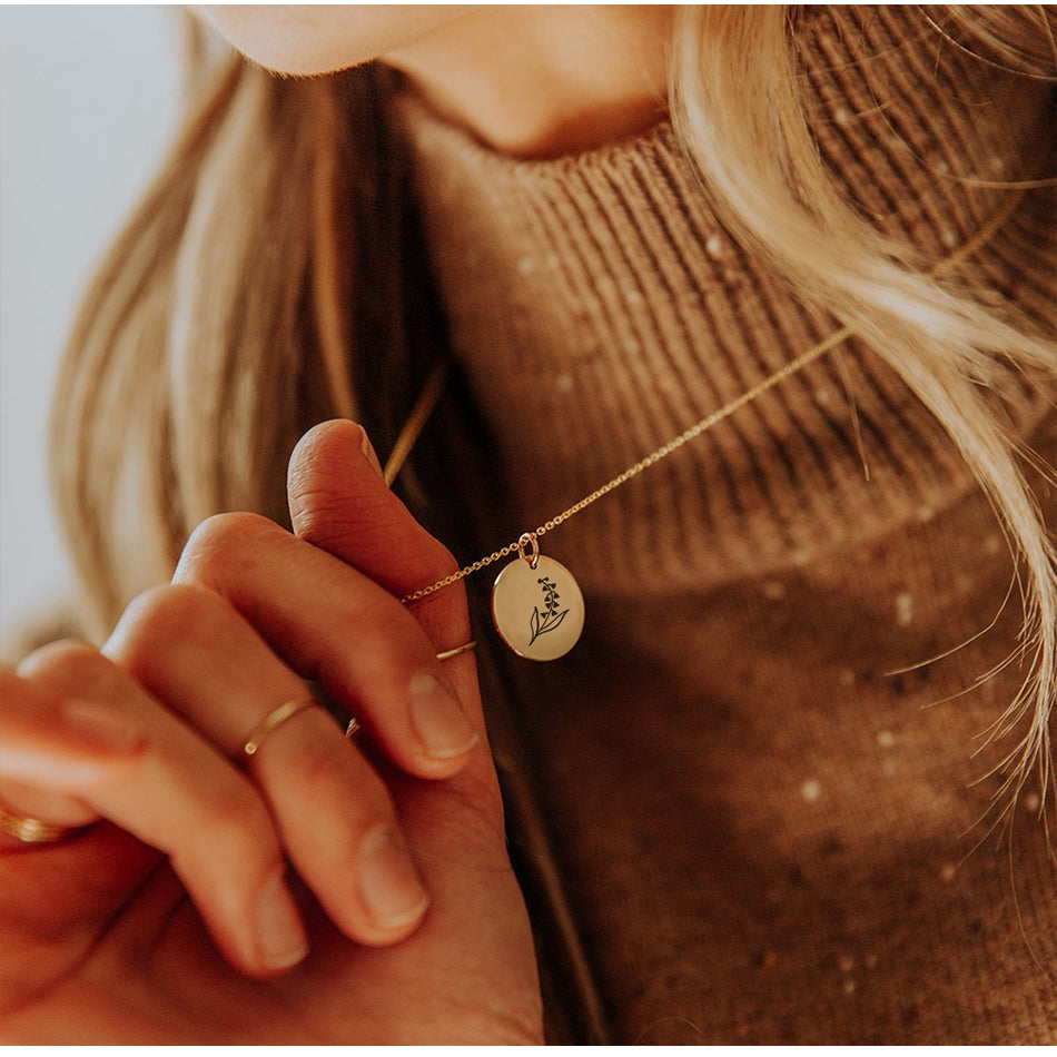 Birth Flower Gold Necklace