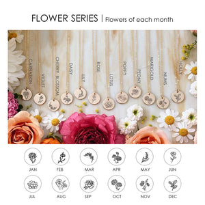 Birth Flower Gold Necklace